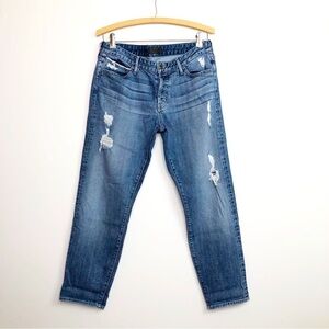 KORAL cropped relaxed selvage skinny button fly distressed jeans